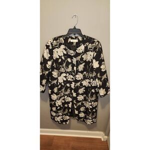 Kasper black and gray long jacket